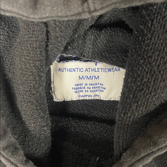 Champion Black Pullover Hoodie with Red & White Script - Picture 2 of 8